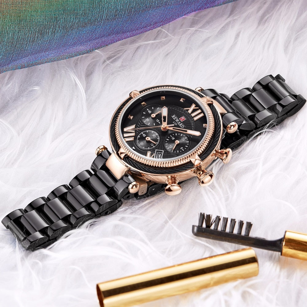 Montre REWARD VIP chronograph original ساعة أصلية مقاومة للماء جميع العقارب شغالة